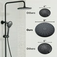 thumbnail image 4 of CASAINC 3-Spray Patterns 9 in. Thermostatic Shower Faucet Wall Mount Dual Shower Heads and Tub Faucet in Matte Black, 4 of 10