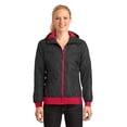 thumbnail image 1 of Chaqueta Cortavientos Sport-Tek para Mujer LST53 Negro/Rojo Verdadero 2XL, 1 of 1