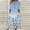 Blue, variant on Women Fashion Summer Casual Short Sleeve V-Neck Printing Dress Loose Dress