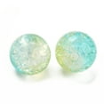 thumbnail image 2 of Transparent Spray Painting Crackle Glass Beads Round Light Sky Blue 10mm Hole: 1.6mm 200pcs/bag, 2 of 2