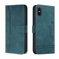 thumbnail image 1 of Funda con tapa estilo vintage para iPhone X/XS, ranura para múltiples tarjetas, protección total, estilo retro, material PU+TPU, 1 of 5