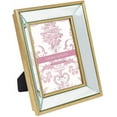 thumbnail image 1 of ERDS-5x7 Gold Beveled Mirror Picture Frame, Classic Mirrored Frame with Deep Slanted Angle, Wall-Mountable, Made for Tabletop Display, Photo Gallery and Wall Art, (5x7, Gold), 1 of 4