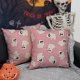 thumbnail image 5 of Halloween Pillow Covers 16x16 inch Set of 2 Happy Halloween White Ghost Decor Pink Pillow Covers Sofa Bed Outdoor Car Decoration TH-14B16, 5 of 6