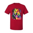 thumbnail image 3 of Smiling Dog | Colorful Neon Golden Retreiver | Dean Russo Art Animal Lover Men's T-Shirt, Red, 3X-Large, 3 of 6