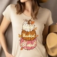 thumbnail image 4 of Grateful Thankful Blessed Pumpkin T-Shirt | Unisex Fall Outfit, Azalea, Size M, 4 of 6