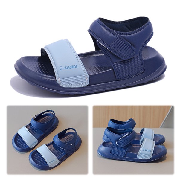 Toes Abiertos Zapatos Planos Sandalias para Verano Sin Deslizamiento Suela (27) Azul