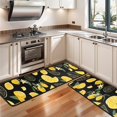 thumbnail image 3 of Kitchen Rugs Sets Of 2,Yellow Lemon Fruit Slices Black Pattern Anti Fatigue Kitchen Mat Rugs Non Slip Washable,Decorative Kitchen Floor Mats for Kitchen,Sink,Laundry,17"x47"+17"x47", 3 of 5