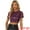 Deep Purple, variant on DARING DIVA Sequin Shiny Glitter Crop Top Tassel T-Shirt XS Black