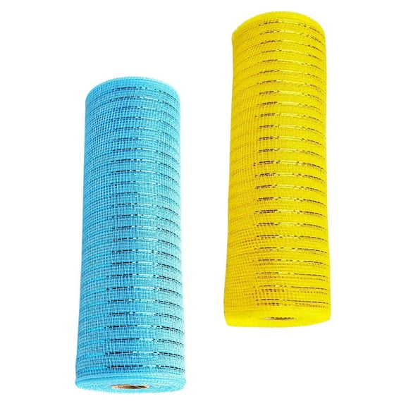 HEMOTON Elegant Assorted Color Wire Mesh Ribbon for Decor Durable Plastic Easter Wreath Supplies 10 Yards per Roll