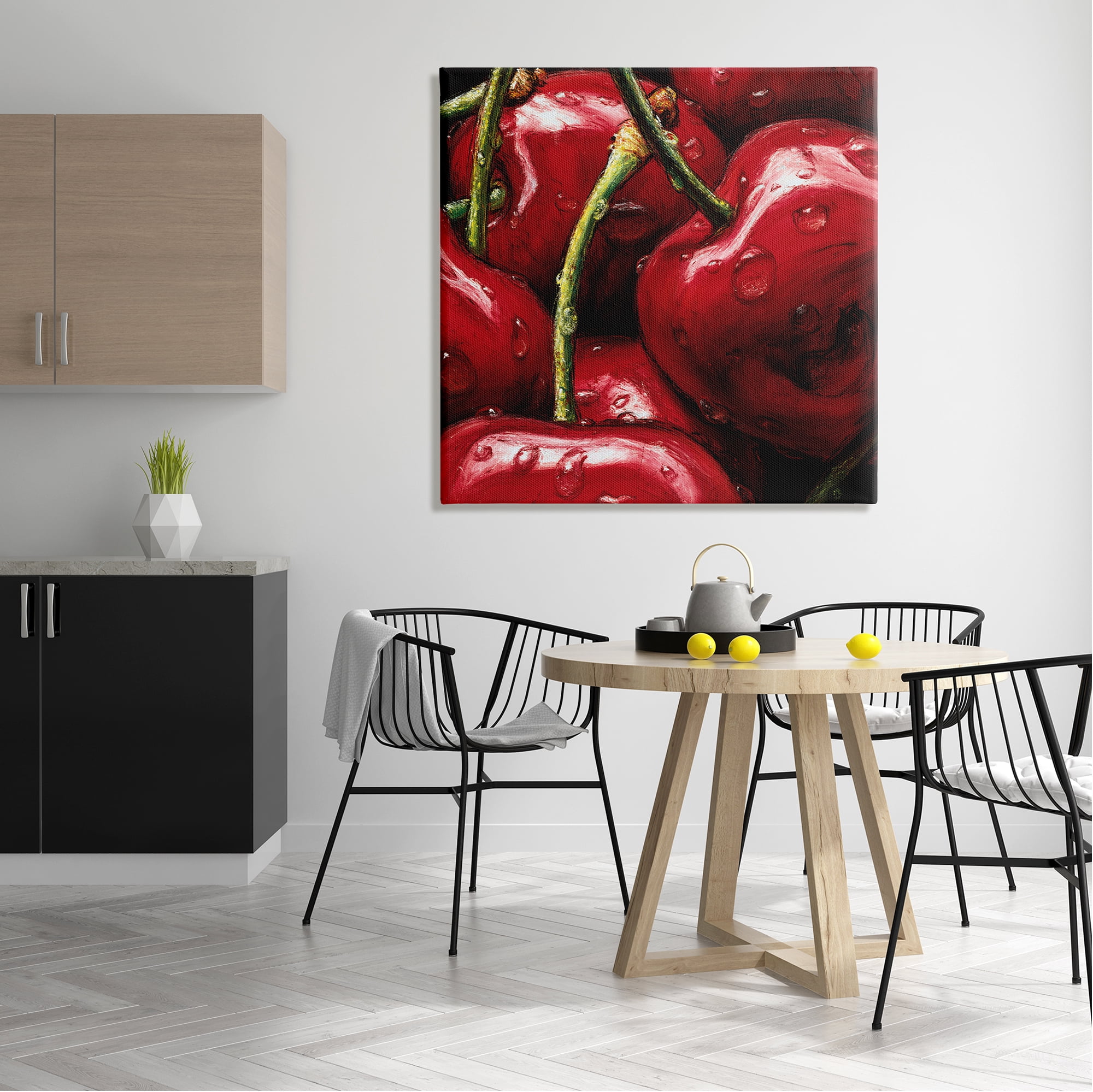 Stupell Juicy Red Cherries Close Up Food & Beverage Painting Gallery Wrapped Canvas Print Wall Art