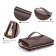 thumbnail image 6 of Contact's Men Clutch Bag with Lock Leather Travel Wristlet Clutch Wallet for Men, Coffee, 6 of 8