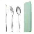 thumbnail image 6 of 4-piece Portable Stainless Steel Travel Utensils Set with Knife, Fork, Spoon and Storage Case - Perfect for Office, School, Picnic, Camping and Outdoor Activities, 6 of 8