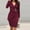 Wine Womens Summer Dress, variant on Women Long Sleeve Work Office Business Pencil Dress Deep V Neck Casual Bodycon Cocktail Party Wrap Mini Dress