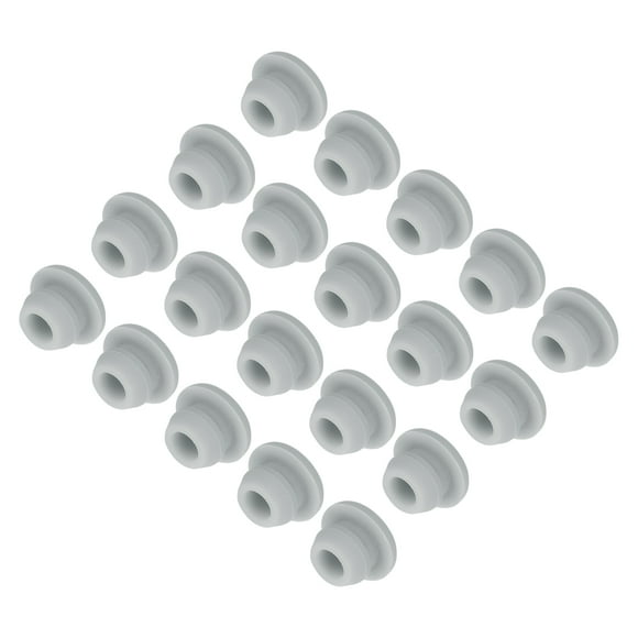 30pcs Silicone Snap in Locking Hole Plugs,6.5mm Narrow Groove 2mm for Kitchen Waterproof Sealing Plugs Grey
