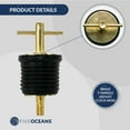 thumbnail image 4 of Five Oceans T-Handle Drain Plug, For 1-Inch Diameter Drains, Locks in Place, Brass Handle, Rubber Plug, 2-Pack - FO2882-M2, 4 of 6