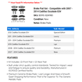 thumbnail image 2 of Brake Pad Set - Compatible with 2007 - 2014 Cadillac Escalade ESV 2008 2009 2010 2011 2012 2013, 2 of 2