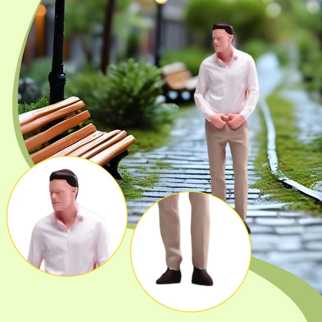 Figura de resina de un hombre con traje a escala 1/64 para dioramas de juegos de rol, figuras de personajes 3D para maquetas de estaciones de tren y