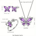 thumbnail image 2 of DQRPSEETB Butterfly Jewelry Women Butterflies Birthstone Pendant Necklace/Earrings/Rings Wedding Gift for Party Accessories, 2 of 8