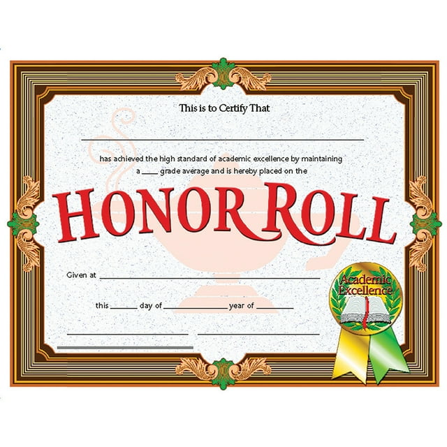 Certificat de Rouleau Honor, 8,5 Po X 11 Po, Lot de 30