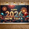 thumbnail image 5 of Golden Numbers Happy New Year Banner Fireworks Design 2026 New Year Display Festive Colorful Ornaments New Year Backdrop for New Year Party New Year Eve Holiday Celebration, 5 of 9