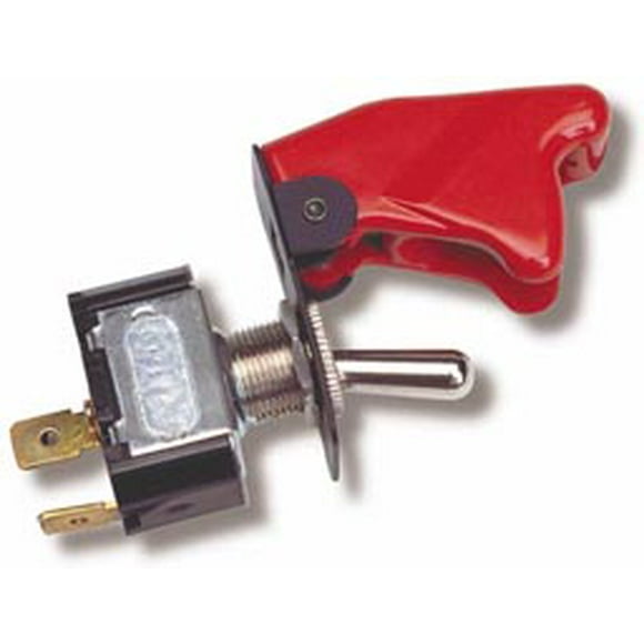 N.O.S. 15606NOS Interrupteur Multi-Usage 12 Volts; Interrupteur à Bascule; Non Éclairé; Rouge; avec Couvercle de Sécurité