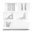 thumbnail image 1 of Bolígrafo trazador de cuero con papel para tallar patrones, repuestos, herramientas de soldadura, bolígrafo trazador práctico para trabajar cuero y, 1 of 8