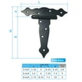 thumbnail image 4 of GD8012-ZB5 T HINGE, HEAVY DUTY HINGE , LACE NARROW HINGE, GATE HINGE, FENCE HINGE BLACK POWDER COATED, 5" THE PRICE FOR 6PC,PACK IN PP BAG,W/O SCREWS, 4 of 5