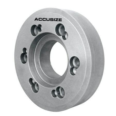 

Accusize D1-6 Spindle Taper Fully Machined Lathe Chuck Back Plate for Most 4 Jaw 10 Independent Chucks 2600-0168
