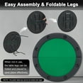 thumbnail image 6 of AVAWING Round Poker Table, 8 Players Casino Texas Holdem Table with Folding Metal Legs, Green, 6 of 8