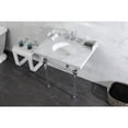 thumbnail image 2 of Kingston Brass LMS3030MA1 Pemberton 30" Carrara Marble Console Sink with Acrylic Legs (8-Inch, 3-Hole), Carrara Marble White/Polished Chrome, 2 of 8