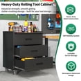 thumbnail image 5 of IKIMI 34.65"H Metal Rolling Garage Cabinet with 3 Drawers, Mobile Tool Cart Tool Storage Cabinets with Lockable Wheels, Black, 5 of 9
