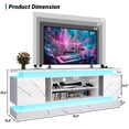 thumbnail image 2 of Blotout 71" TV Stand with LED Lights & Power Outlet for 85/80/75 Inch TV, Modern Gaming Entertainment Center with High Gloss Cabinet, Media TV Console for Living Room (Marble), 2 of 10