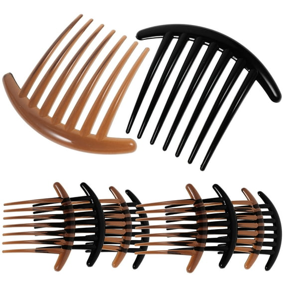 Yardwe Hair Adornment Hair Combs Acrylic 10Pcs Black and Coffee