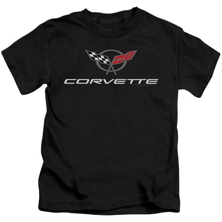 Childrens T-shirt Tee - Chevy Boys' Corvette Modern Emblem Childrens T-shirt Black