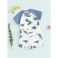 thumbnail image 3 of Bagilaanoe 2pcs Toddler Baby Boy Shorts Set Short Sleeve Print T Shirt Tops + Shorts 6M 12M 18M 24M 3T Kids Casual Summer Clothes, 3 of 8