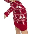 thumbnail image 3 of Gvmfive Women Long Sleeve Print Sweater Jumper Dress Christmas Xmas Party Evening Mini Dresses, 3 of 4