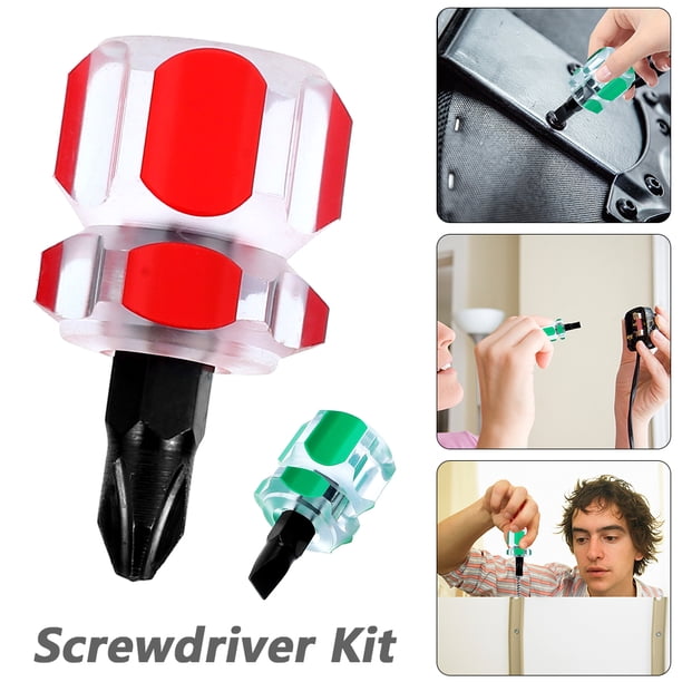 Destornillador rechoncho Mini destornillador Destornillador de máquina de coser Destornillador de tuerca artesano corto Mini destornillador rechoncho portátil Destornillador de cabeza de acción de tri Muyoka Hogar