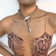 thumbnail image 3 of Collier Serpent en Strass Élégant pour Femmes - Collier Ras du Cou Réglable avec Forme de Serpent Flexible - Accessoires Argentés Multi-Usages, 3 of 4