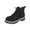Black, variant on Black Women'S马丁靴 Fashion Casual Winter Low Heel Chunky Heel Round Toe Front Lace Up Short Boots Solid Color For Women Size 39 Weight 1.41 Lbs