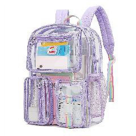 Mochila transparente para niñas, transparente, LISINUO