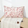 thumbnail image 5 of VOGOL 12x20 inch Decorative Pillow Covers, Farmhouse Pink Leaves Pattern Throw Pillowcases, Lumbar Cushion Covers for Living Room Sofa Chair, 5 of 7