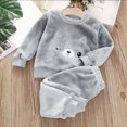 thumbnail image 2 of TOWED22 Toddler Baby Boy Clothes Fall Winter Fleece Outfits Color Block Sweatshirt & Jogger Pants Set 6 12 18 Months 2T 3T 4T 5T 6T Size:4-5 Y,Color:Grey, 2 of 4
