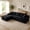 Black, variant on CAPCAEK 105" L-Shaped Modular Sectional Sofa with Chaise, Deep Seat Corduroy Couch with Throw Pillows for Living Room, No Assembly Required, Black