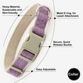thumbnail image 3 of Plutus Pet Cotton Hemp Dog Collar and Leash Set, Adjustable Collar for Small, Medium, and Large Dogs, Heavy Duty and Soft on Skin, Lavender, M, 3 of 7