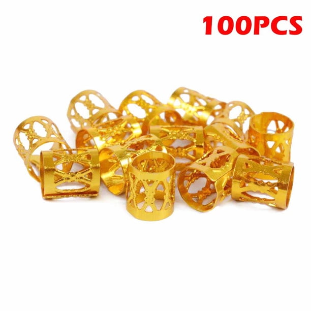 Anillos para el cabello de oro y plata de 200 piezas, Clip de puño ajustable, trenzas para el cabello, trenzas sucias, cuentas, horquilla, joyería, accesorios para el cabello