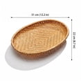 thumbnail image 3 of Oval Woven Storage Basket, Bamboo Handcrafted Organizer Bin, Household Multi-Purpose Shelf Tidy, Woven Storage Basket For Bedroom Closet And Bathroom Essentials(C), 3 of 3