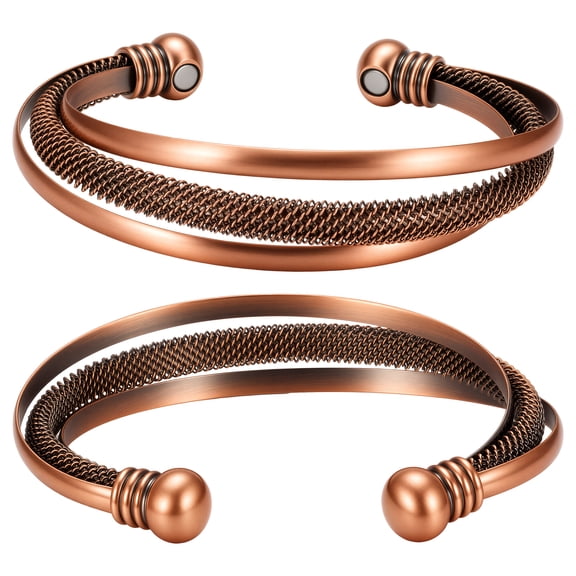 Wollet Copper Bracelets for Women, 99.9% Pure Copper Jewelry Set