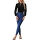 thumbnail image 2 of Blusa elegante casual de terciopelo para mujer con cuello alto y mangas largas en negro, 2 of 5