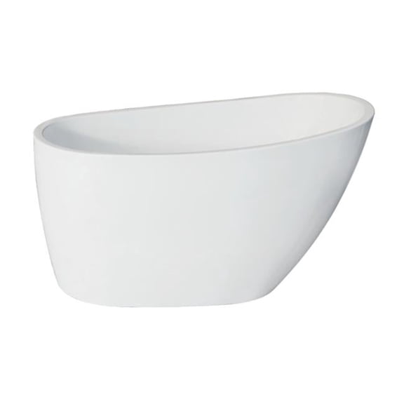48 in. Aqua Eden Acrylic Freestanding Tub with Drain, Glossy White