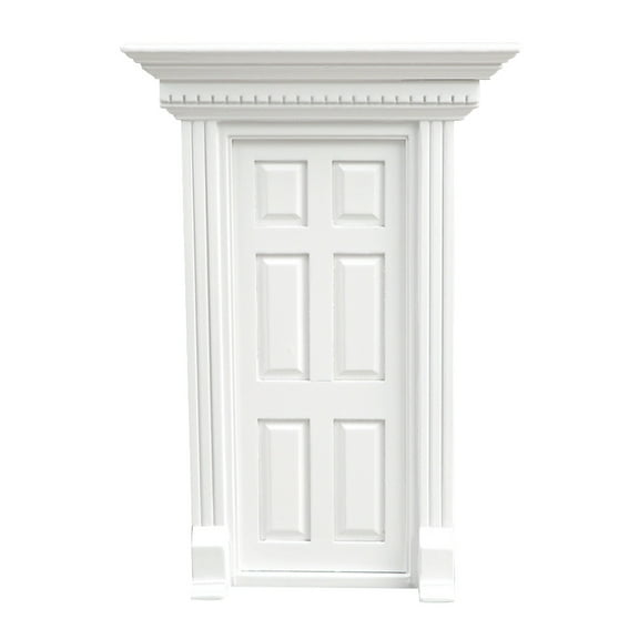 PBPBOX Dollhouse Accessories Mini Wood Door White Decoration 1Pack